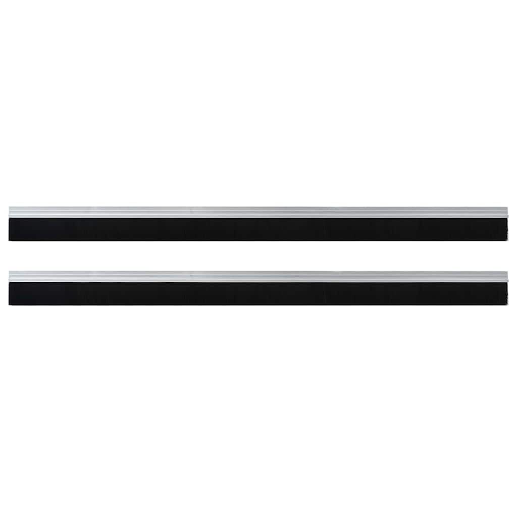 Spazzole per porte autoadesive 2 pcs Argento 100 cm