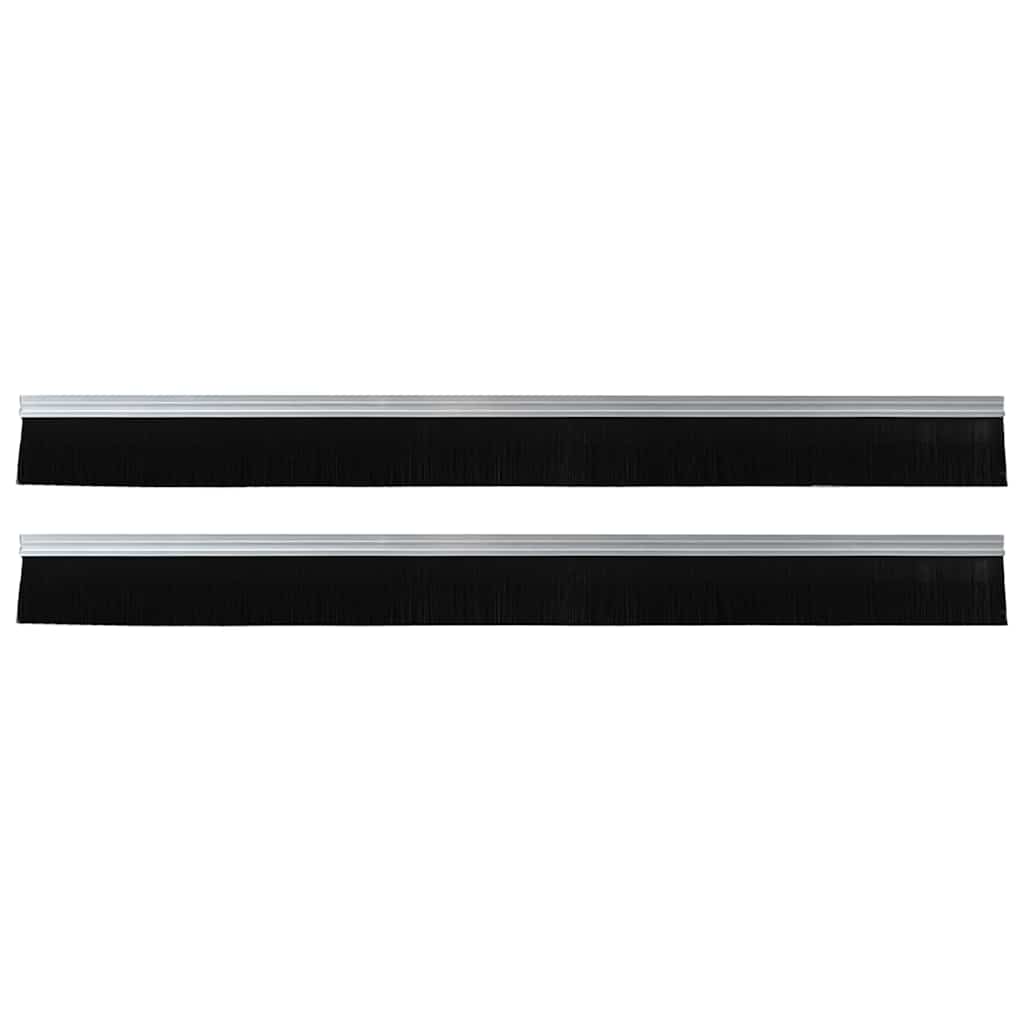 Spazzole per porte autoadesive 2 pcs Argento 100 cm