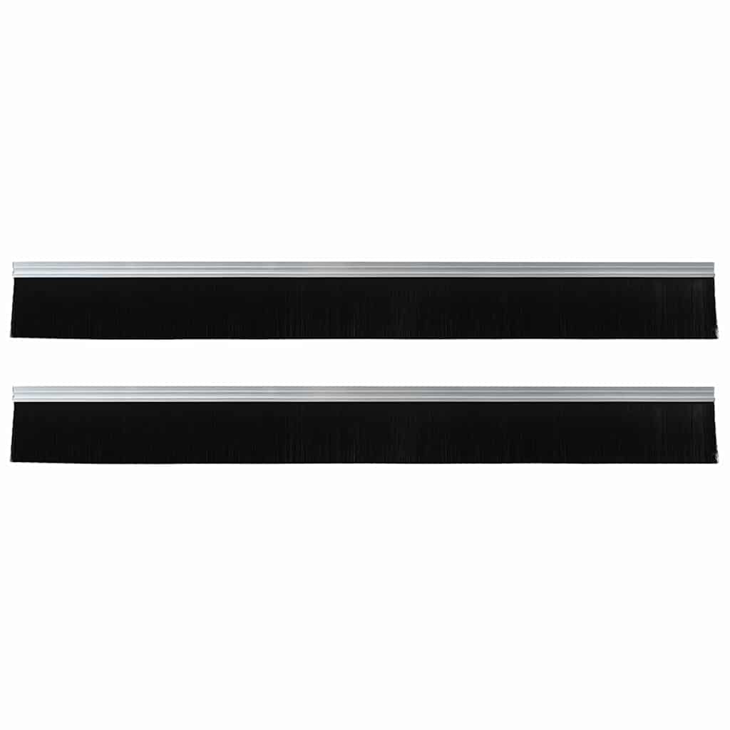 Spazzole per porte autoadesive 2 pcs Argento 100 cm