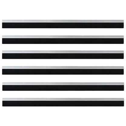 Spazzole per porte autoadesive 6 pcs Argento 100 cm