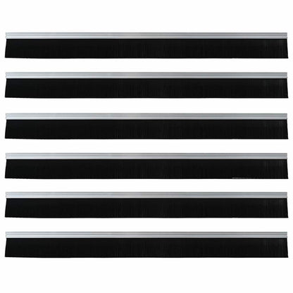 Spazzole per porte autoadesive 6 pcs Argento 100 cm