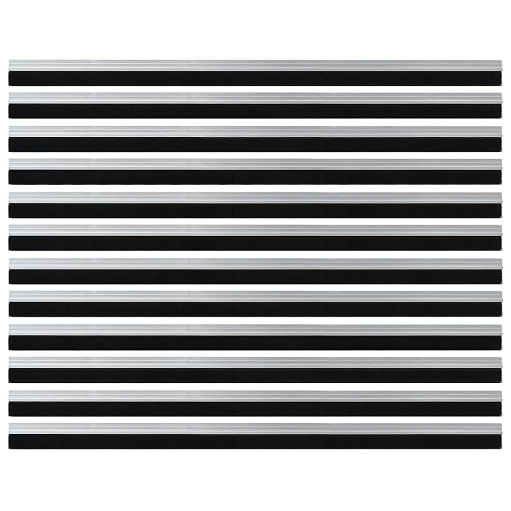 Spazzole per porte autoadesive 12 pcs Argento 100 cm