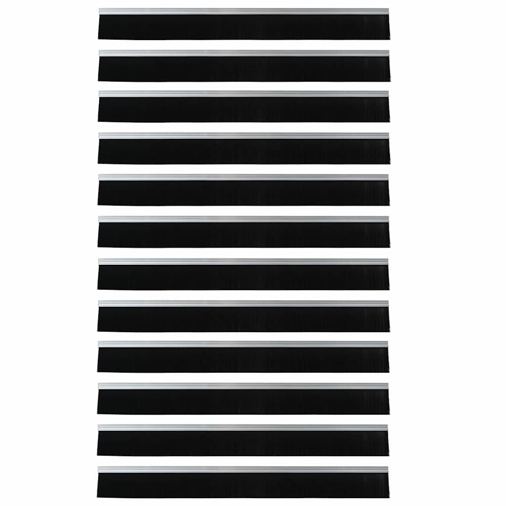 Spazzole per porte autoadesive 12 pcs Argento 100 cm