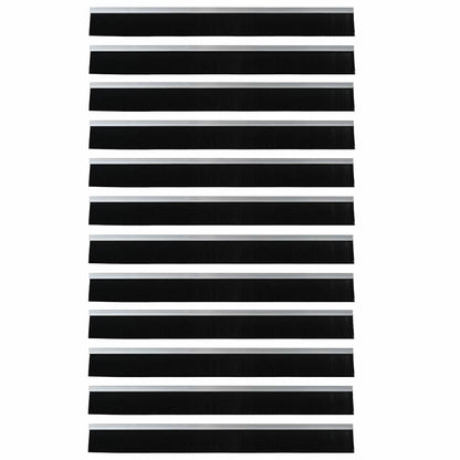 Spazzole per porte autoadesive 12 pcs Argento 100 cm