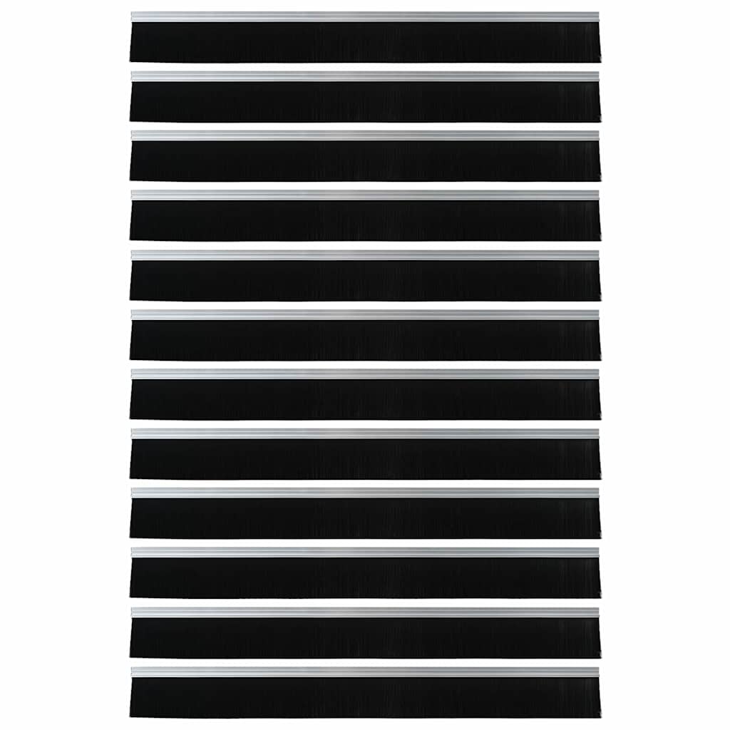 Spazzole per porte autoadesive 12 pcs Argento 100 cm