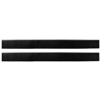 Spazzole per porte autoadesive 2 pcs Argento 100 cm