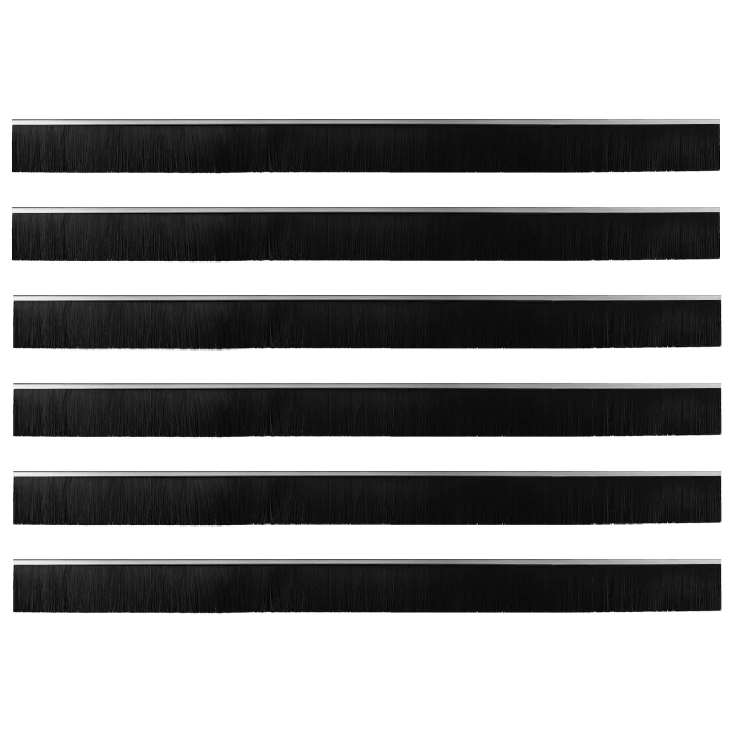 Spazzole per porte autoadesive 6 pcs Argento 100 cm