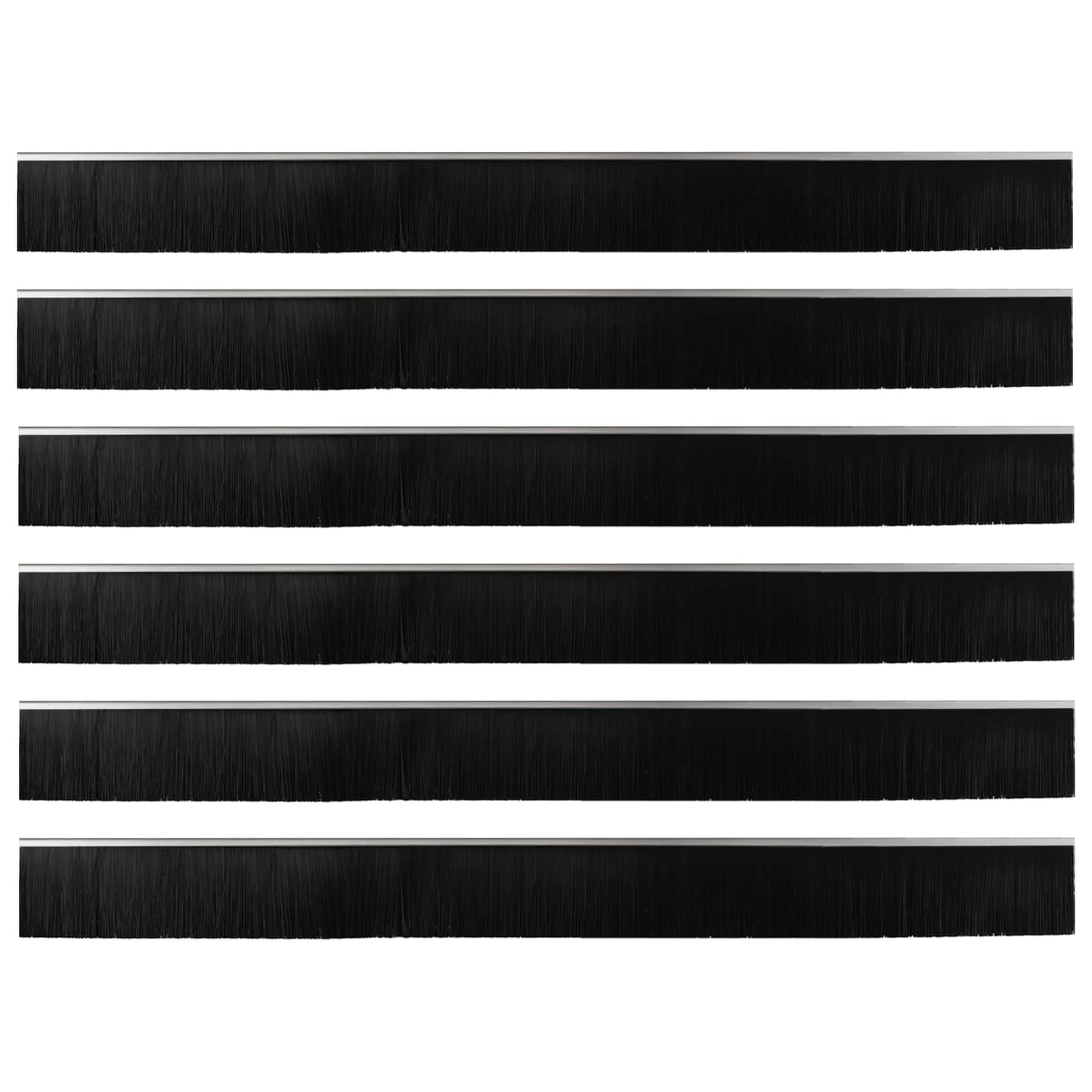 Spazzole per porte autoadesive 6 pcs Argento 100 cm