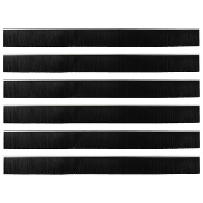 Spazzole per porte autoadesive 6 pcs Argento 100 cm