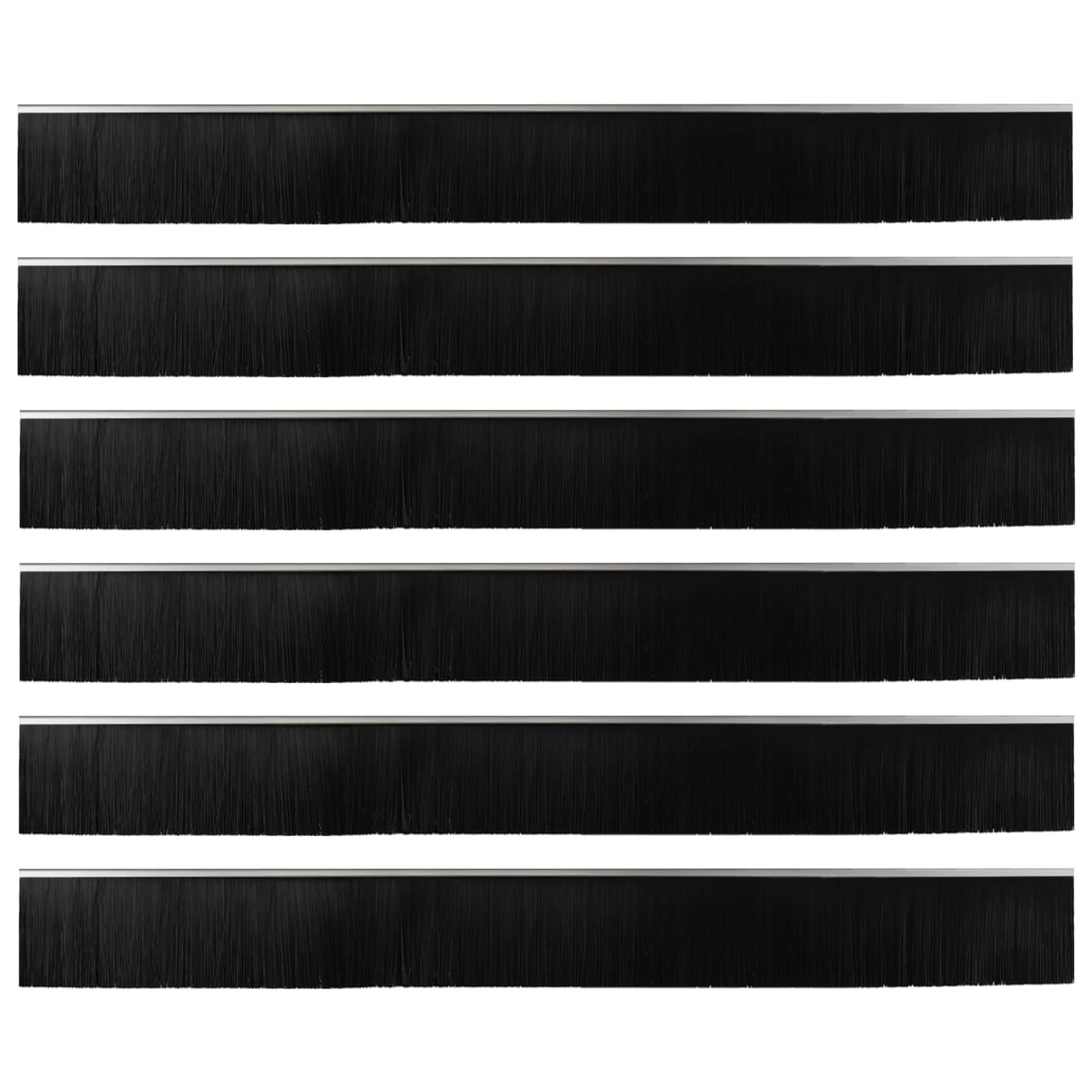 Spazzole per porte autoadesive 6 pcs Argento 100 cm