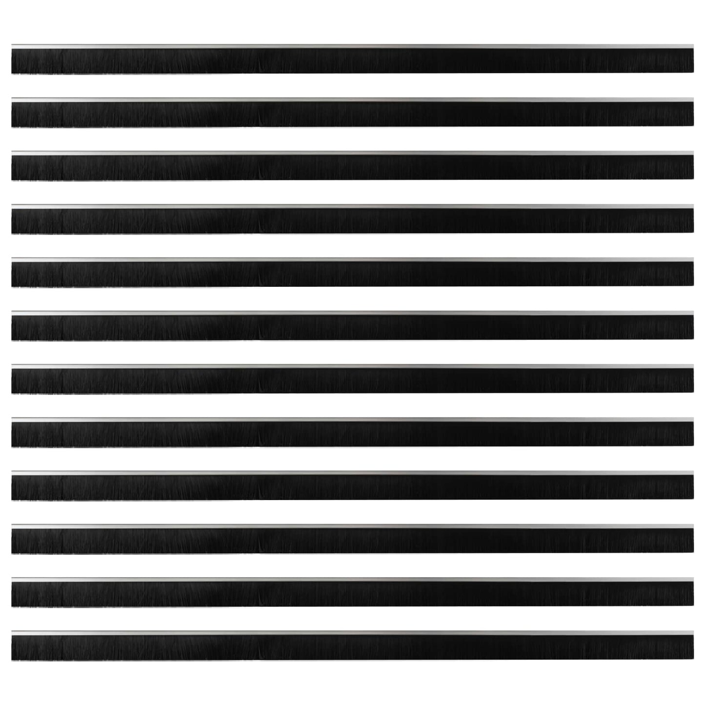 Spazzole per porte autoadesive 12 pcs Argento 100 cm