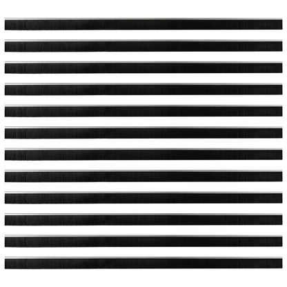 Spazzole per porte autoadesive 12 pcs Argento 100 cm