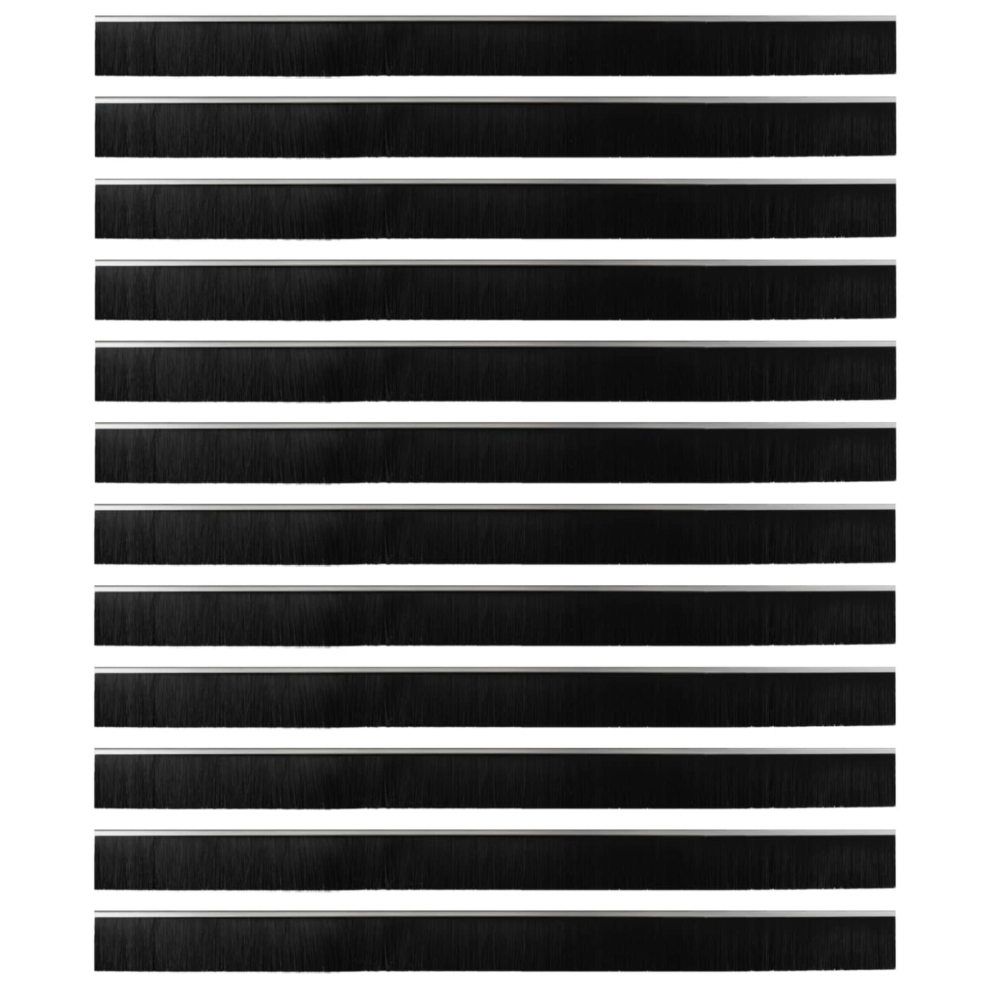 Spazzole per porte autoadesive 12 pcs Argento 100 cm