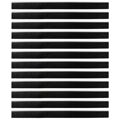 Spazzole per porte autoadesive 12 pcs Argento 100 cm