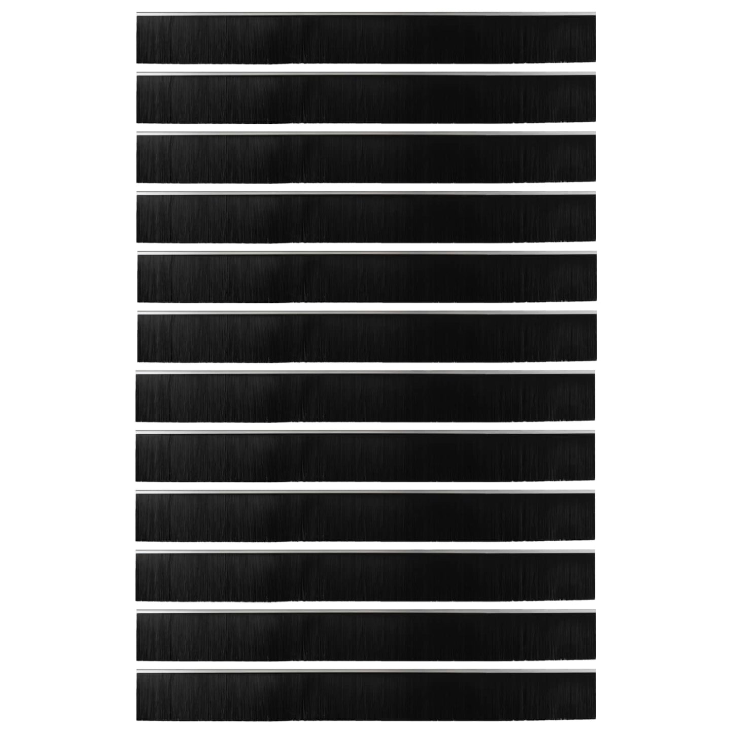 Spazzole per porte autoadesive 12 pcs Argento 100 cm