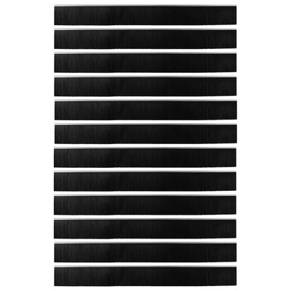Spazzole per porte autoadesive 12 pcs Argento 100 cm