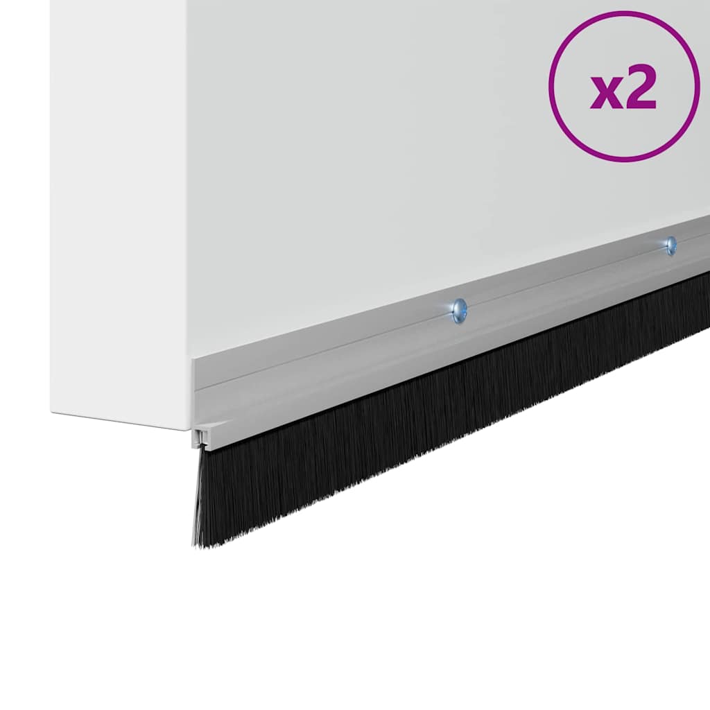 Spazzole per porte a vite 2 pcs Argento 100 cm