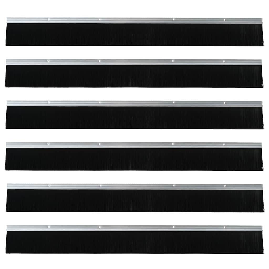 Spazzole per porte a vite 6 pcs Argento 100 cm