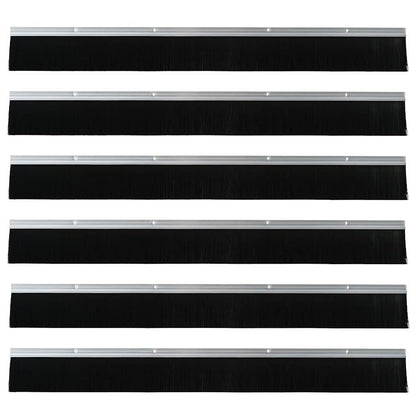 Spazzole per porte a vite 6 pcs Argento 100 cm