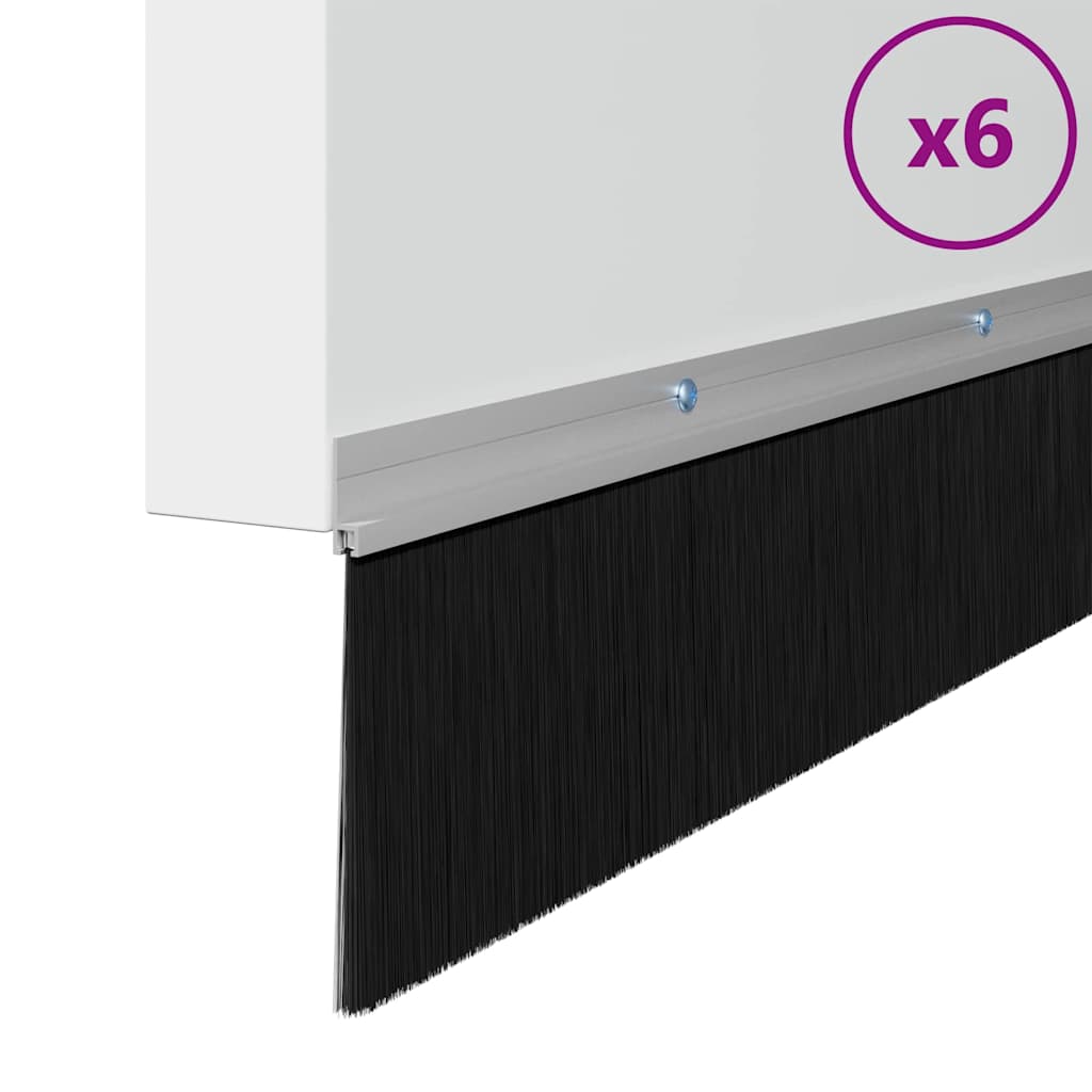 Spazzole per porte a vite 6 pcs Argento 100 cm