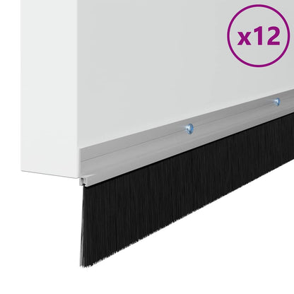 Spazzole per porte a vite 12 pcs Argento 100 cm
