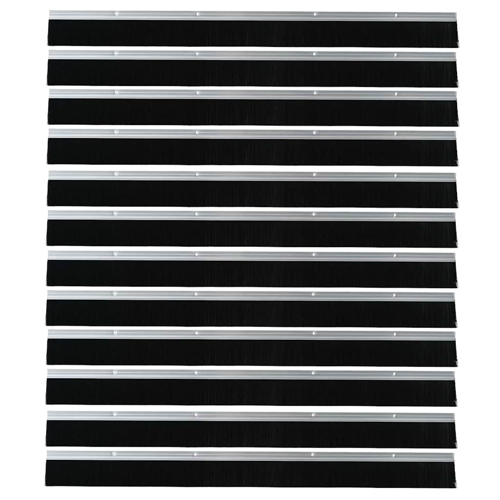 Spazzole per porte a vite 12 pcs Argento 100 cm
