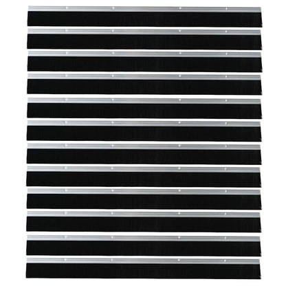 Spazzole per porte a vite 12 pcs Argento 100 cm
