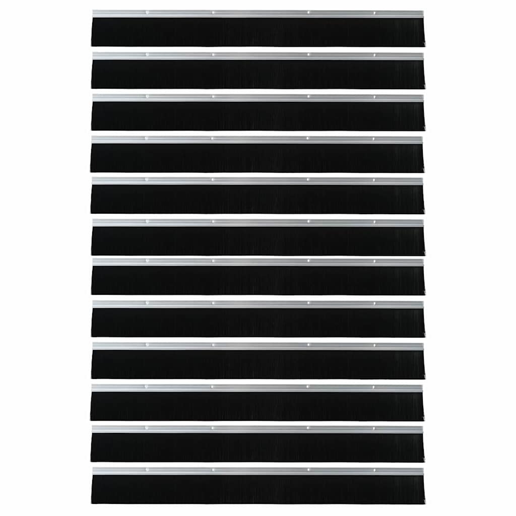 Spazzole per porte a vite 12 pcs Argento 100 cm