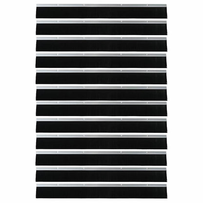 Spazzole per porte a vite 12 pcs Argento 100 cm