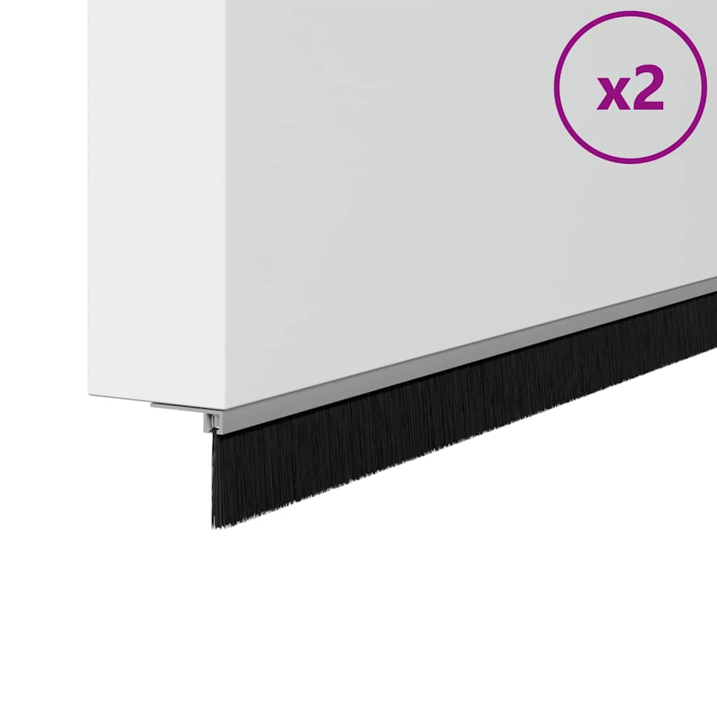 Spazzole per porte a vite 2 pcs Argento 100 cm
