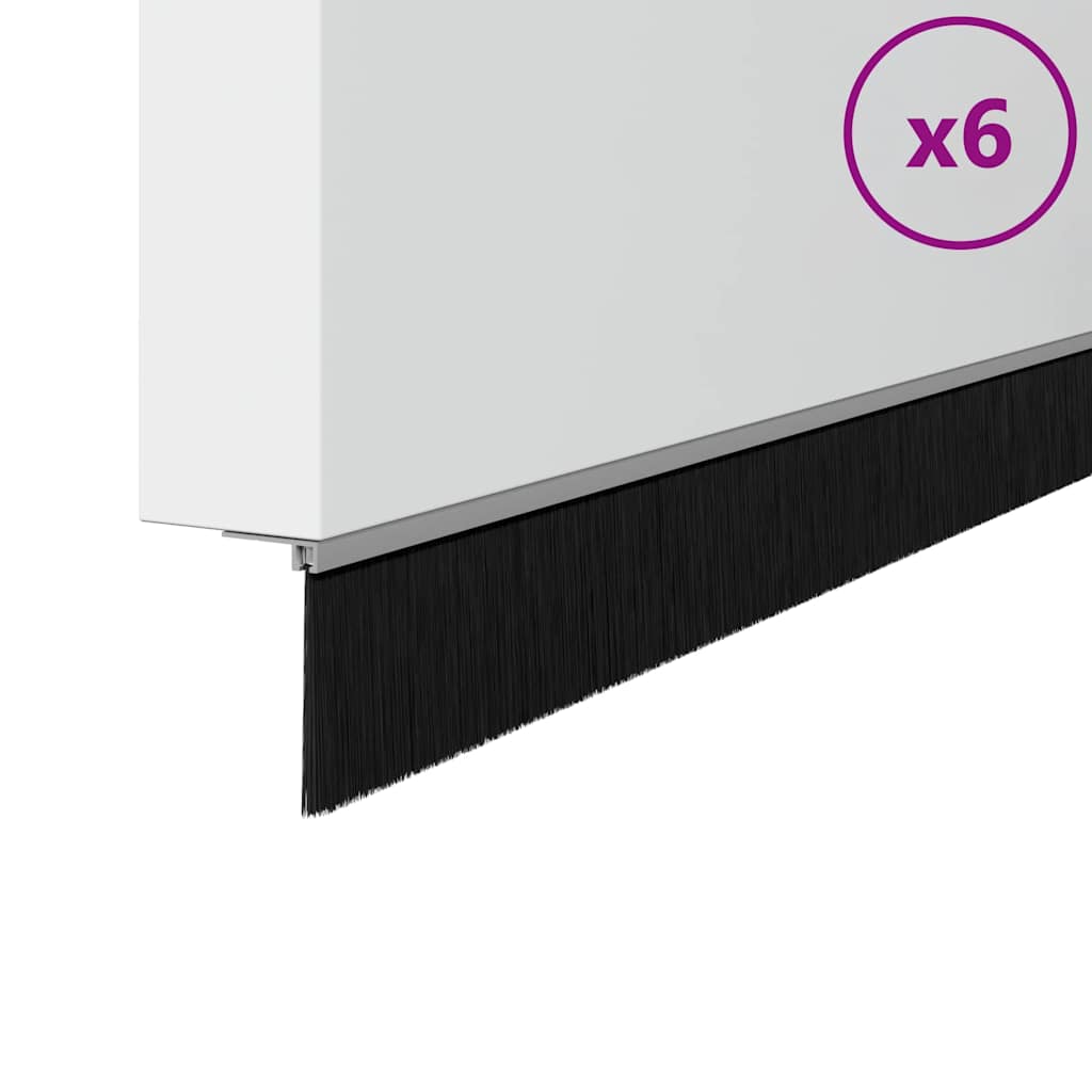 Spazzole per porte a vite 6 pcs Argento 100 cm
