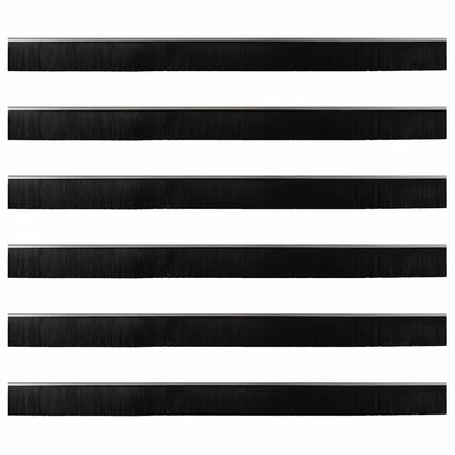 Spazzole per porte a vite 6 pcs Argento 100 cm