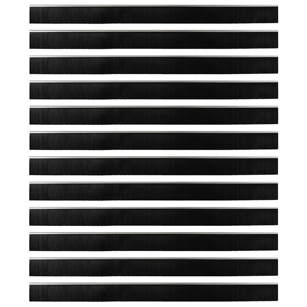 Spazzole per porte a vite 12 pcs Argento 100 cm