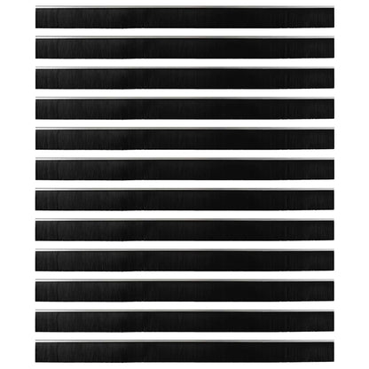 Spazzole per porte a vite 12 pcs Argento 100 cm