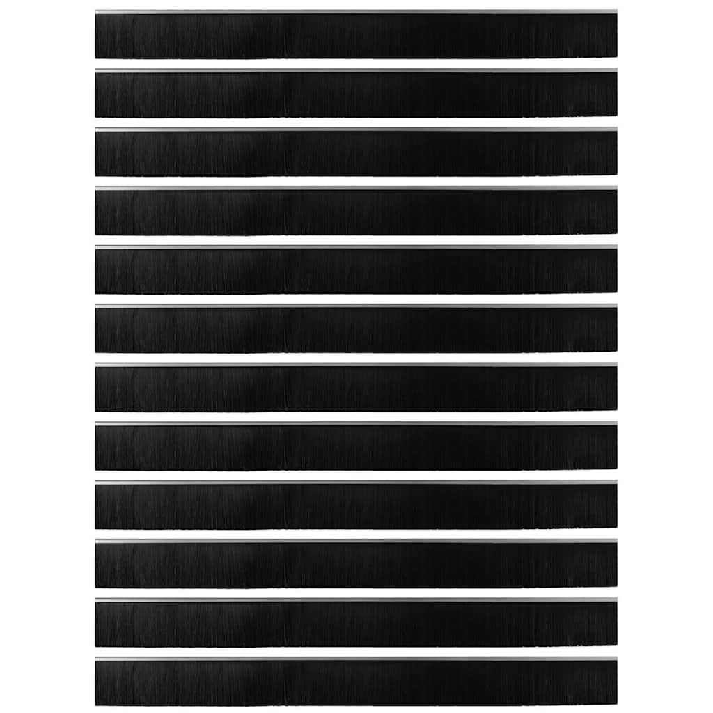 Spazzole per porte a vite 12 pcs Argento 100 cm