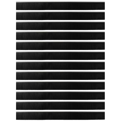 Spazzole per porte a vite 12 pcs Argento 100 cm