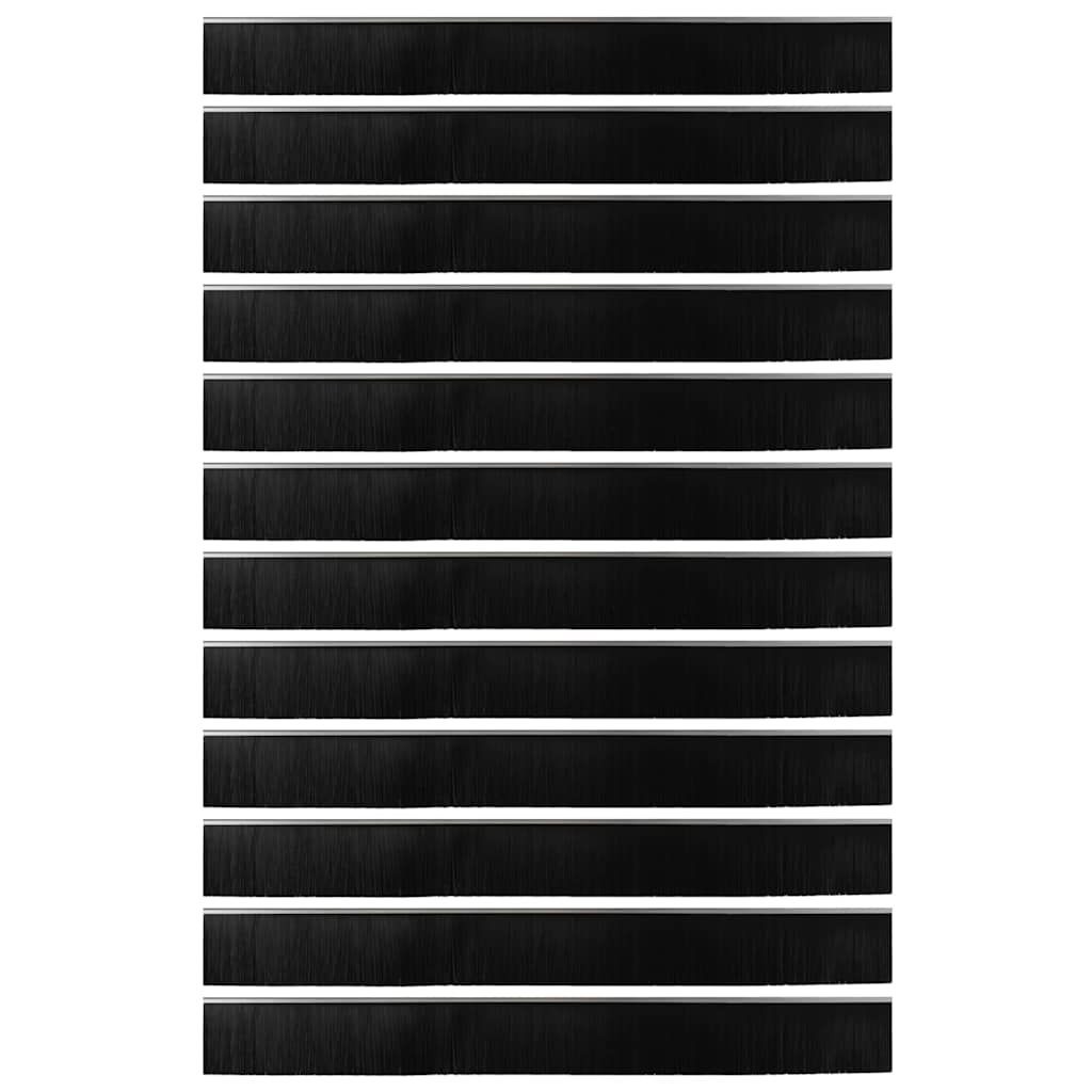 Spazzole per porte a vite 12 pcs Argento 100 cm