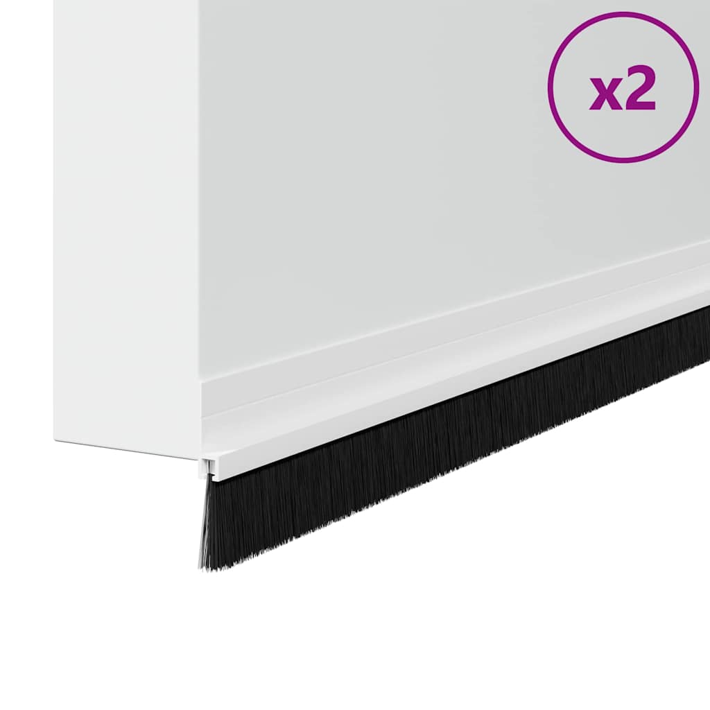 Spazzole per porte autoadesive 2 pcs Bianco 100 cm
