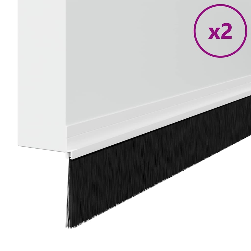 Spazzole per porte autoadesive 2 pcs Bianco 100 cm
