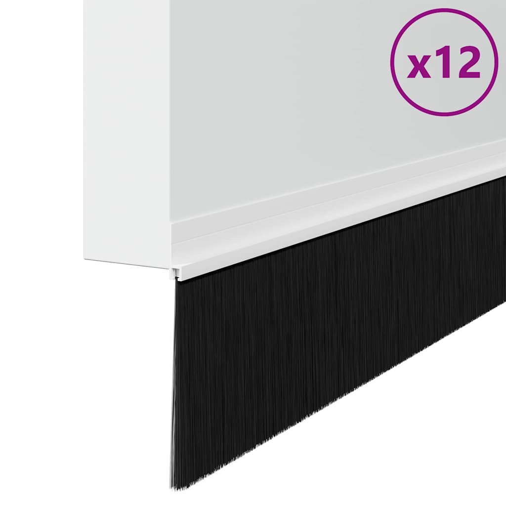 Spazzole per porte autoadesive 12 pcs Bianco 100 cm