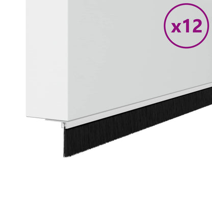 Spazzole per porte autoadesive 12 pcs Bianco 100 cm