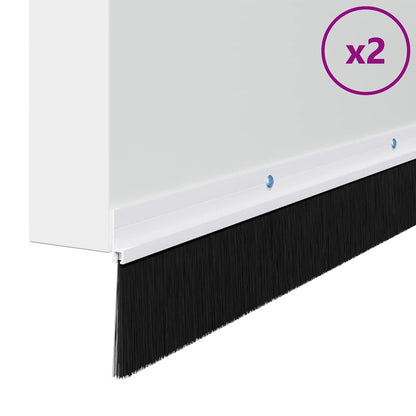 Spazzole per porte a vite 2 pcs Bianco 100 cm Lega di alluminio
