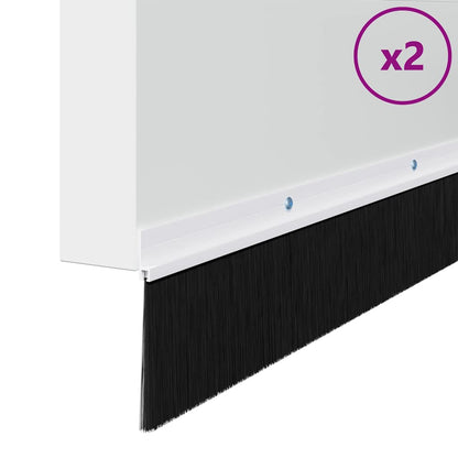 Spazzole per porte a vite 2 pcs Bianco 100 cm Lega di alluminio