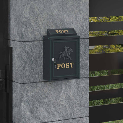 Cassetta Postale da Muro con porta Verde 29 x 13 x 41 cm