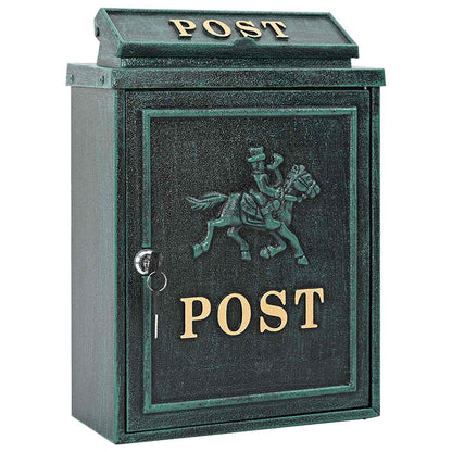 Cassetta Postale da Muro con porta Verde 29 x 13 x 41 cm