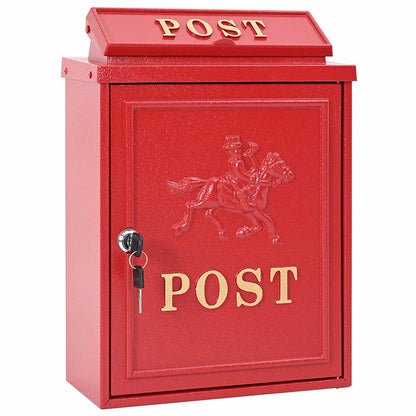 Cassetta Postale da Muro con porta Rosso 29 x 13 x 41 cm