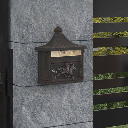 Cassetta Postale da Muro con porta Bronzo 40,5 x 16 x 45 cm