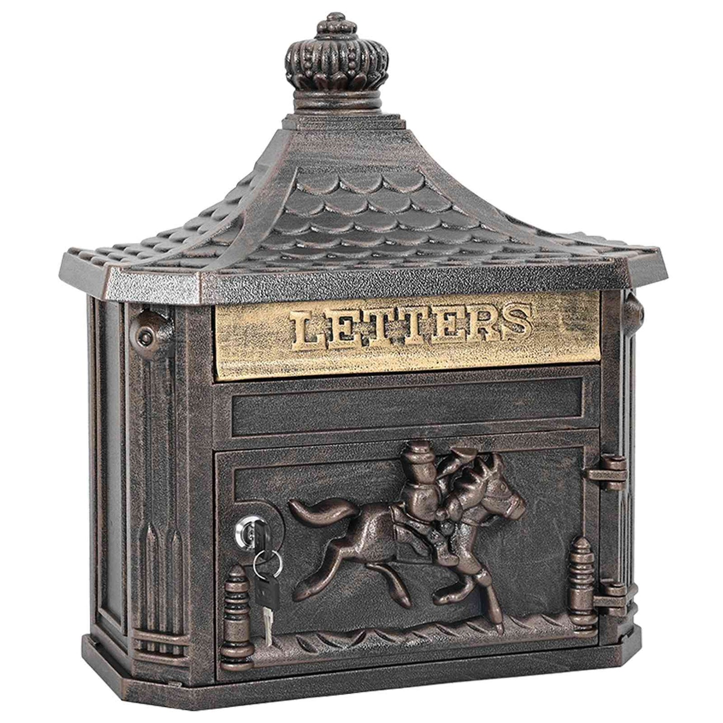 Cassetta Postale da Muro con porta Bronzo 40,5 x 16 x 45 cm