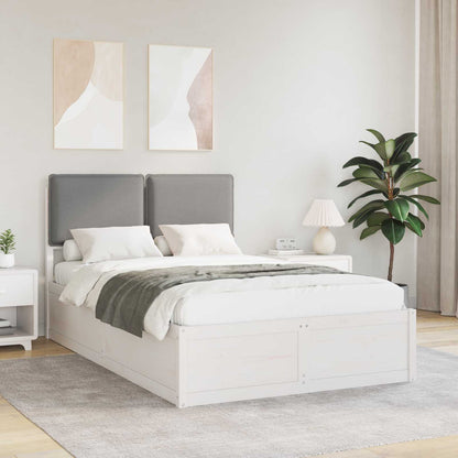 Letto con Testiera Rivestita Grigio chiaro 120 x 190 cm