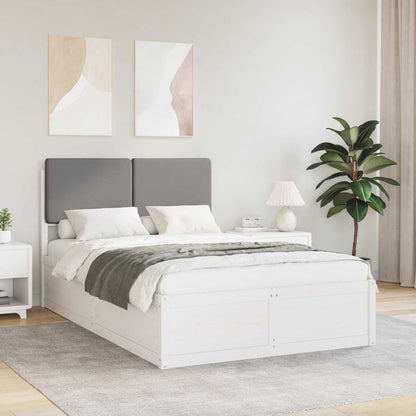 Letto con Testiera Rivestita Grigio chiaro 120 x 190 cm